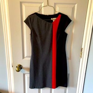 Grey black and red dress